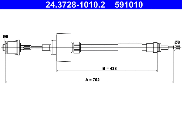 Cable Pull, clutch control (24.3728-1010.2)