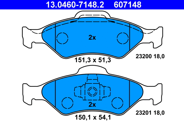 Brake Pad Set, disc brake (13.0460-7148.2)