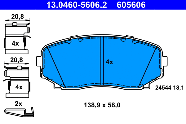 Brake Pad Set, disc brake (13.0460-5606.2)