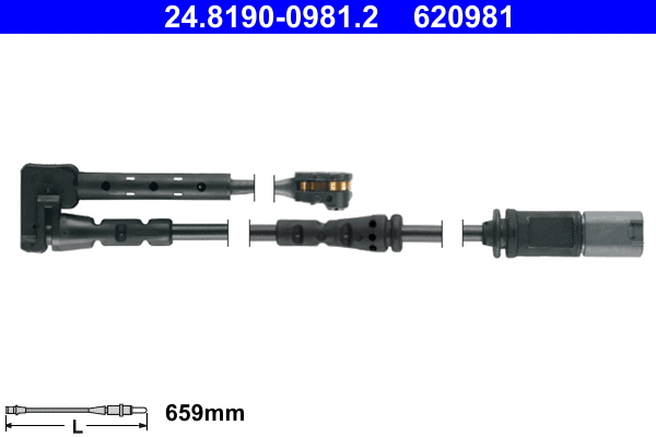 Warning Contact, brake pad wear (24.8190-0981.2)