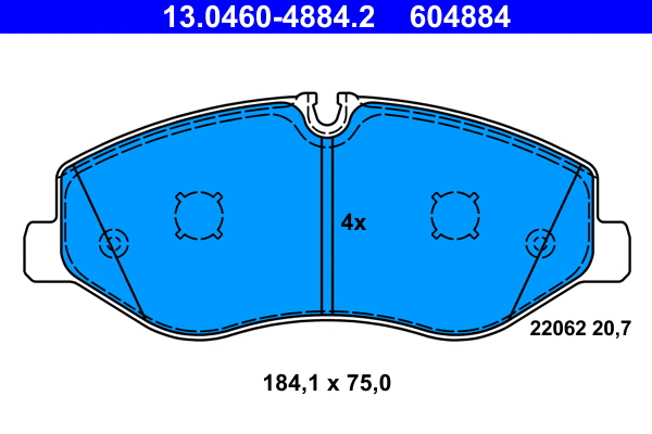 Brake Pad Set, disc brake (13.0460-4884.2)