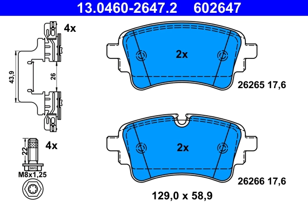 Brake Pad Set, disc brake (13.0460-2647.2)