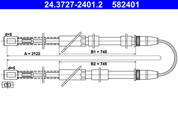 Cable Pull, parking brake (24.3727-2401.2)