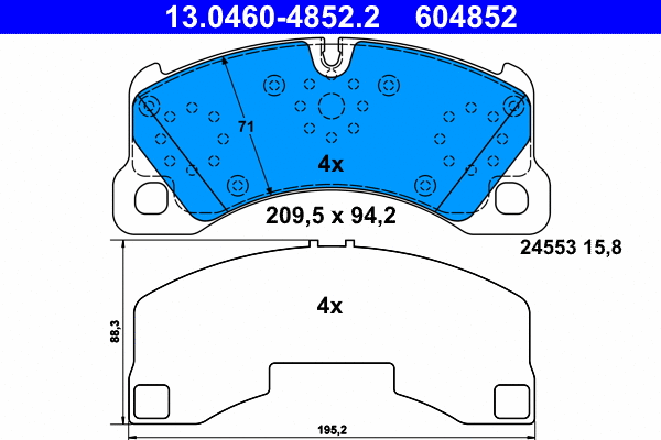 Brake Pad Set, disc brake (13.0460-4852.2)
