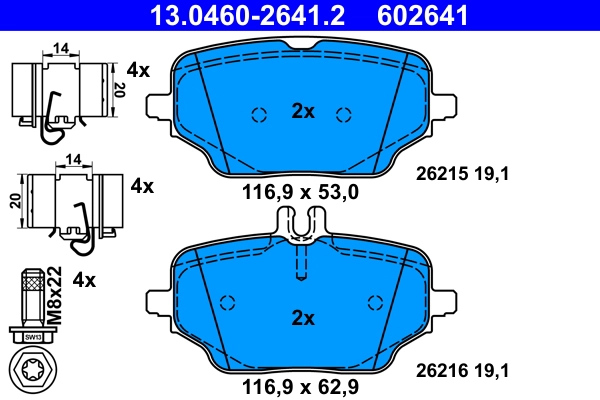 Brake Pad Set, disc brake (13.0460-2641.2)