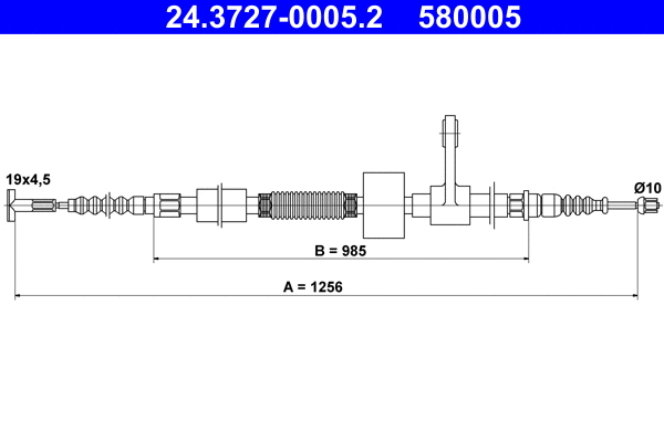 Cable Pull, parking brake (24.3727-0005.2)