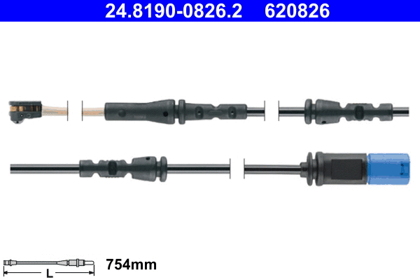 Warning Contact, brake pad wear (24.8190-0826.2)
