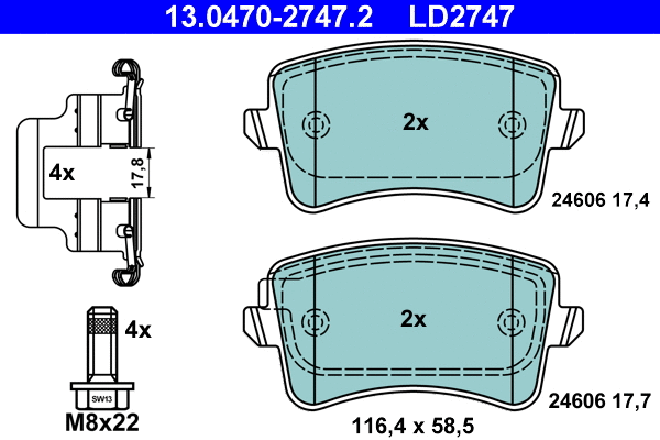 Brake Pad Set, disc brake (13.0470-2747.2)