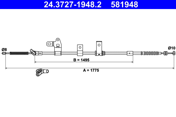 Cable Pull, parking brake (24.3727-1948.2)