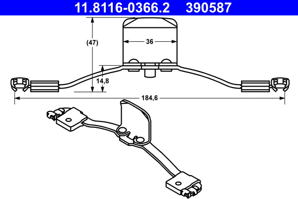 Spring, brake caliper (11.8116-0366.2)