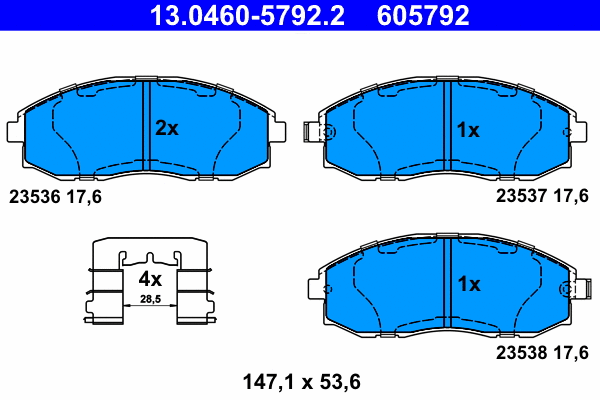Brake Pad Set, disc brake (13.0460-5792.2)