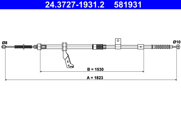 Cable Pull, parking brake (24.3727-1931.2)