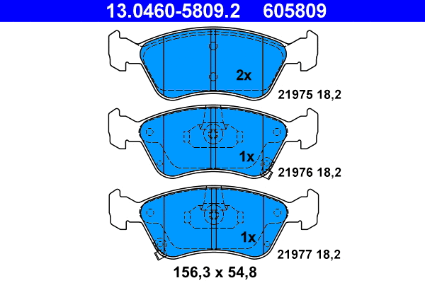 Brake Pad Set, disc brake (13.0460-5809.2)