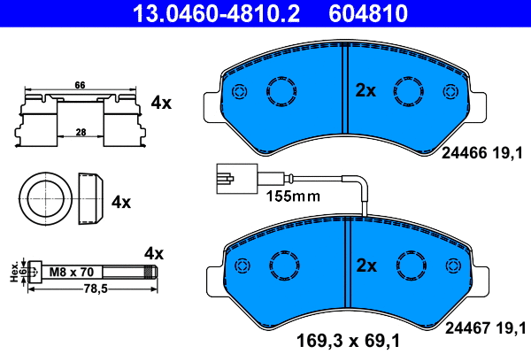 Brake Pad Set, disc brake (13.0460-4810.2)