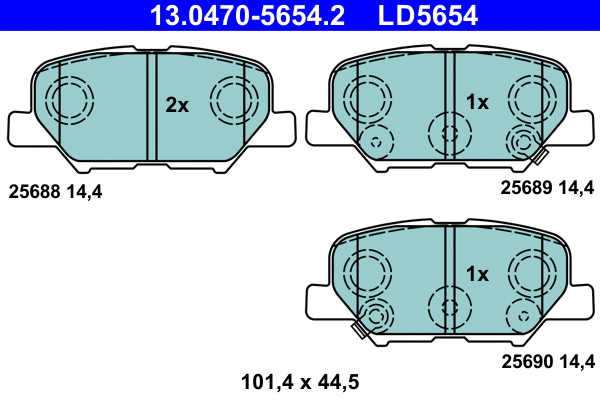 Brake Pad Set, disc brake (13.0470-5654.2)