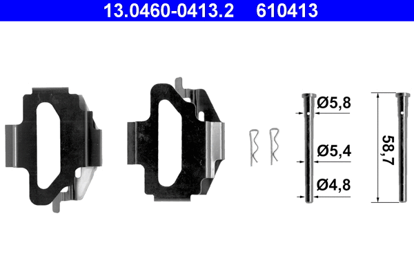 Accessory Kit, disc brake pad (13.0460-0413.2)