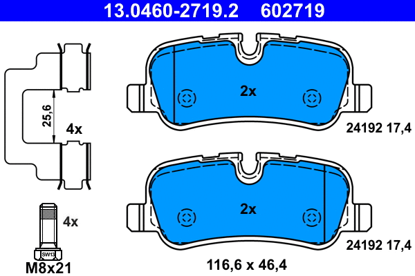 Brake Pad Set, disc brake (13.0460-2719.2)