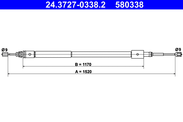 Cable Pull, parking brake (24.3727-0338.2)