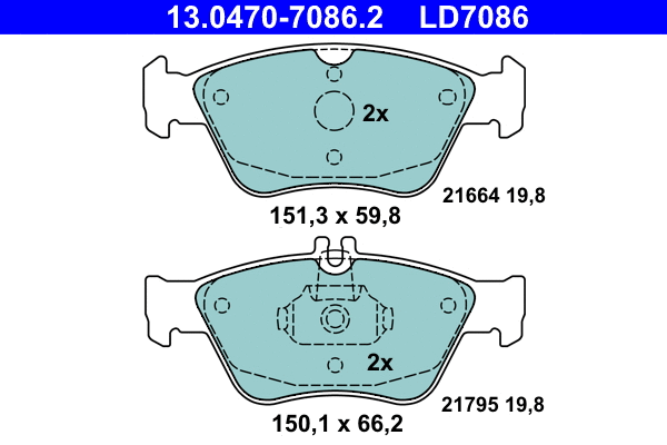 Brake Pad Set, disc brake (13.0470-7086.2)