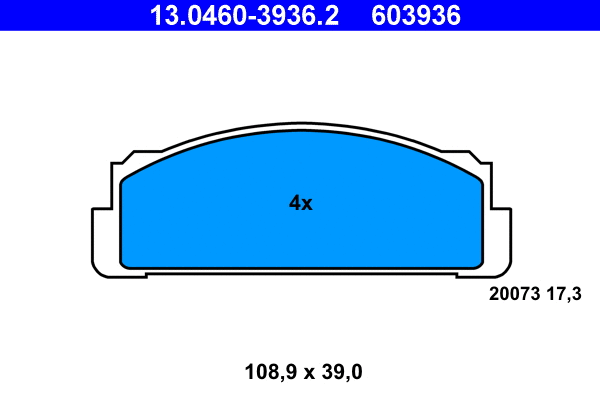 Brake Pad Set, disc brake (13.0460-3936.2)