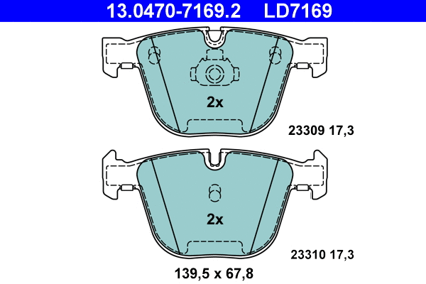 Brake Pad Set, disc brake (13.0470-7169.2)