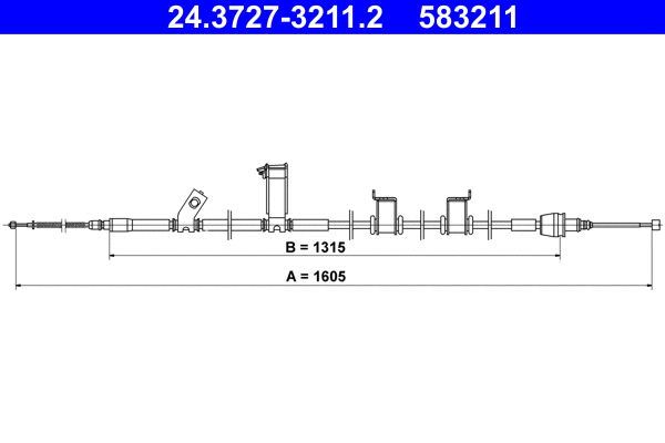 Cable Pull, parking brake (24.3727-3211.2)