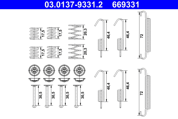 Accessory Kit, parking brake shoes (03.0137-9331.2)