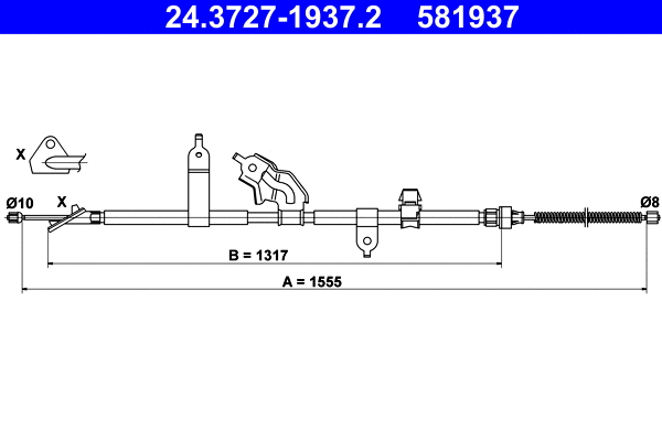 Cable Pull, parking brake (24.3727-1937.2)