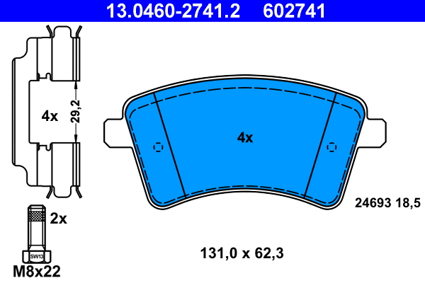 Brake Pad Set, disc brake (13.0460-2741.2)