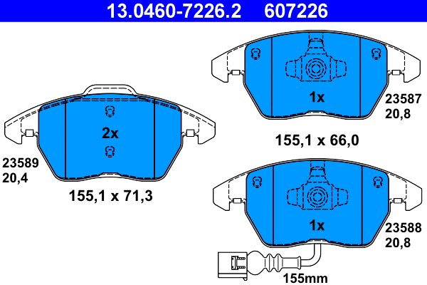Brake Pad Set, disc brake (13.0460-7226.2)