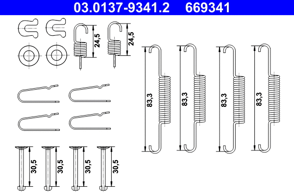 Accessory Kit, parking brake shoes (03.0137-9341.2)
