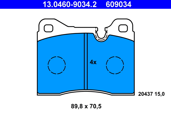 Brake Pad Set, disc brake (13.0460-9034.2)