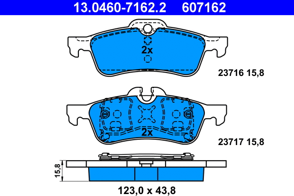 Brake Pad Set, disc brake (13.0460-7162.2)