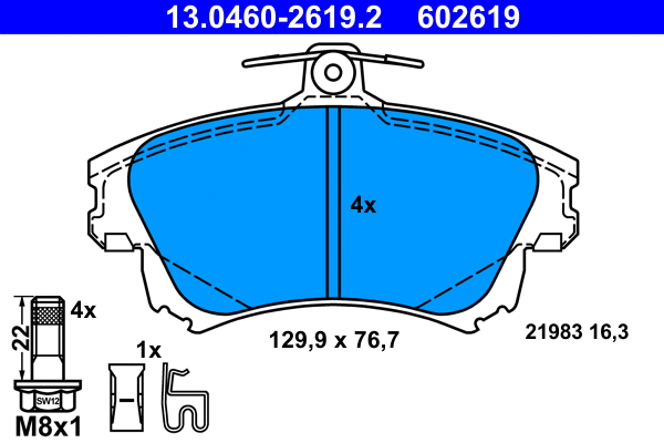 Brake Pad Set, disc brake (13.0460-2619.2)