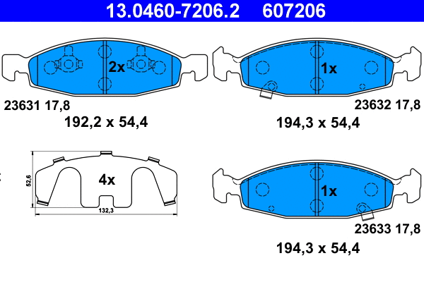 Brake Pad Set, disc brake (13.0460-7206.2)
