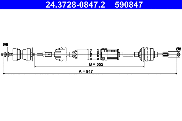 Cable Pull, clutch control (24.3728-0847.2)