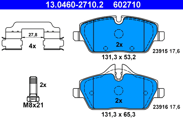 Brake Pad Set, disc brake (13.0460-2710.2)