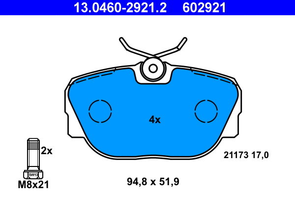 Brake Pad Set, disc brake (13.0460-2921.2)