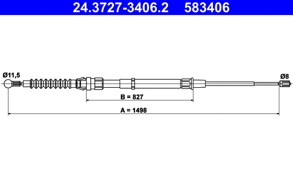 Cable Pull, parking brake (24.3727-3406.2)