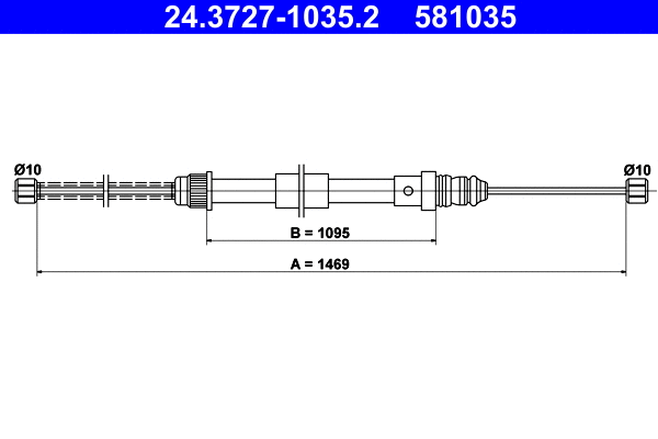 Cable Pull, parking brake (24.3727-1035.2)