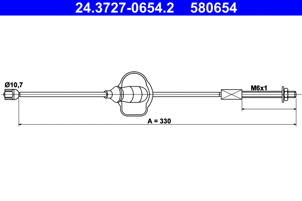 Cable Pull, parking brake (24.3727-0654.2)