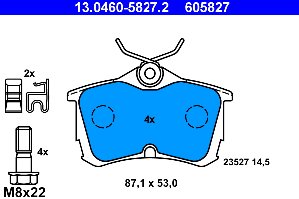 Brake Pad Set, disc brake (13.0460-5827.2)