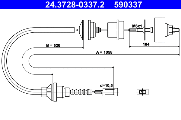 Cable Pull, clutch control (24.3728-0337.2)