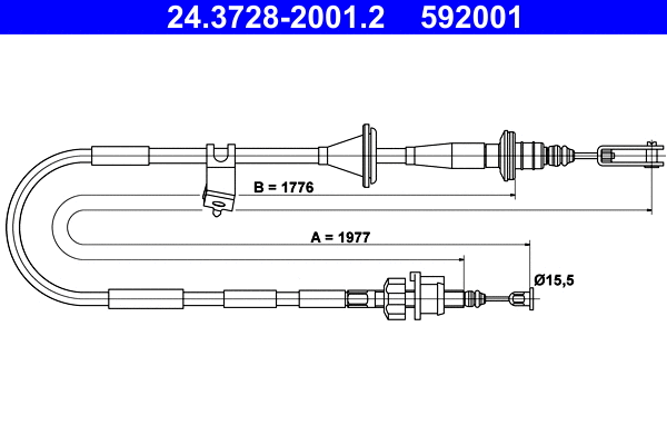 Cable Pull, clutch control (24.3728-2001.2)