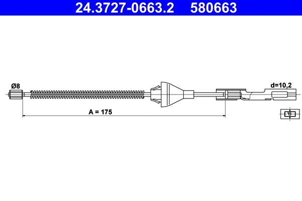 Cable Pull, parking brake (24.3727-0663.2)