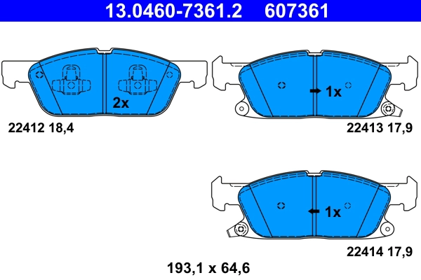 Brake Pad Set, disc brake (13.0460-7361.2)