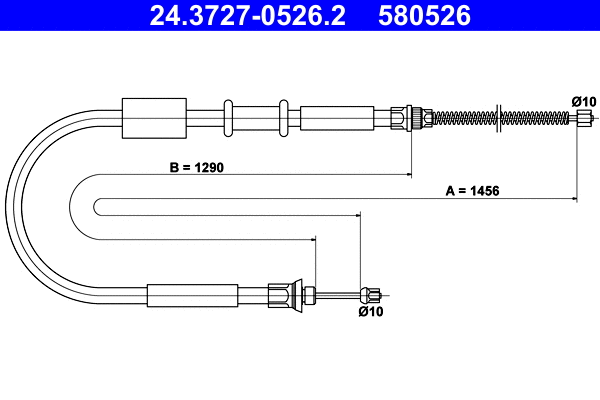 Cable Pull, parking brake (24.3727-0526.2)