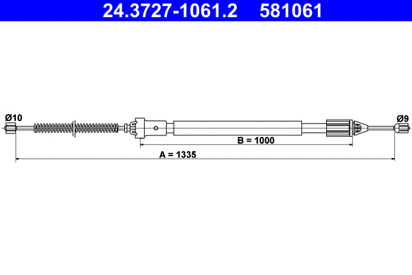 Cable Pull, parking brake (24.3727-1061.2)