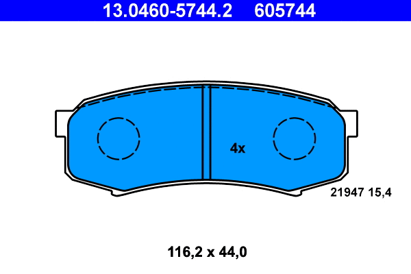 Brake Pad Set, disc brake (13.0460-5744.2)