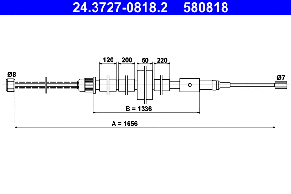 Cable Pull, parking brake (24.3727-0818.2)